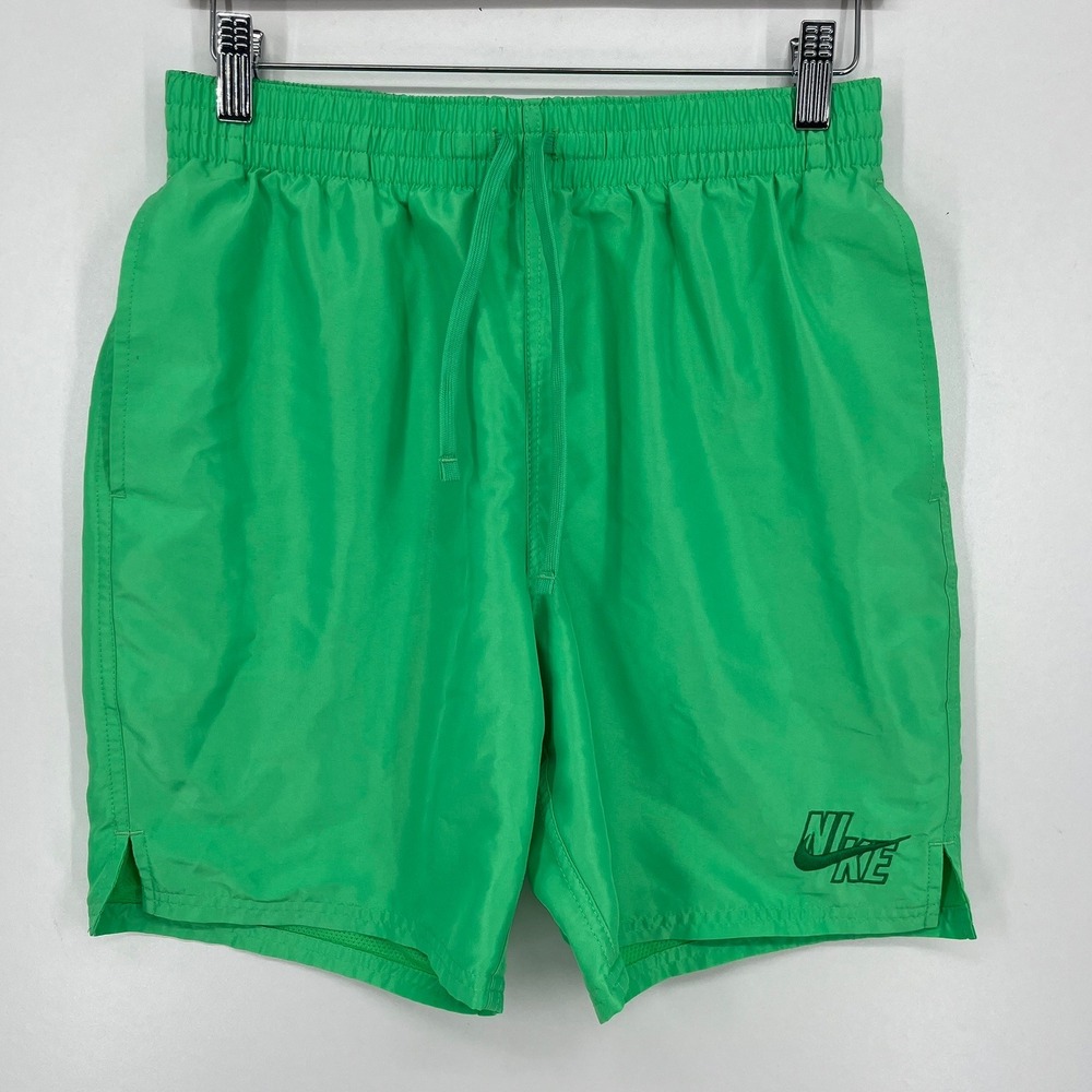 Nike Mens Green Volley Swim Trunks Shorts NESSD450 Size S Small Mesh Lined
